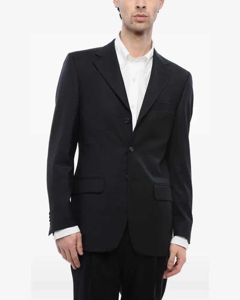 Corneliani single-breasted wool blazer - Blau Blau