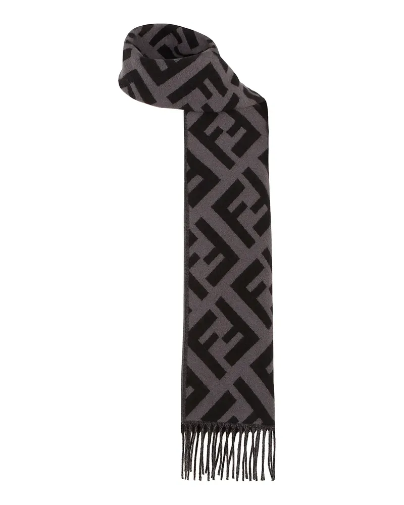 Fendi Intarsien-Schal mit FF - Schwarz Schwarz
