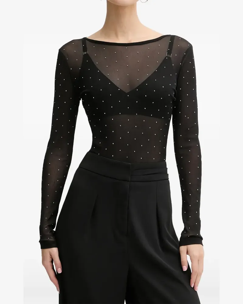 Never Fully Dressed embellished long-sleeved top - Schwarz Schwarz