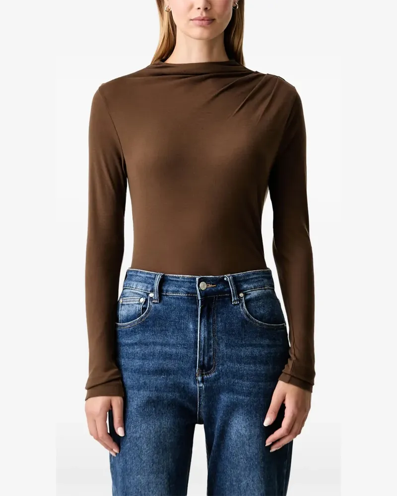 Marc O'Polo Drapiertes Langarmshirt - Braun Braun