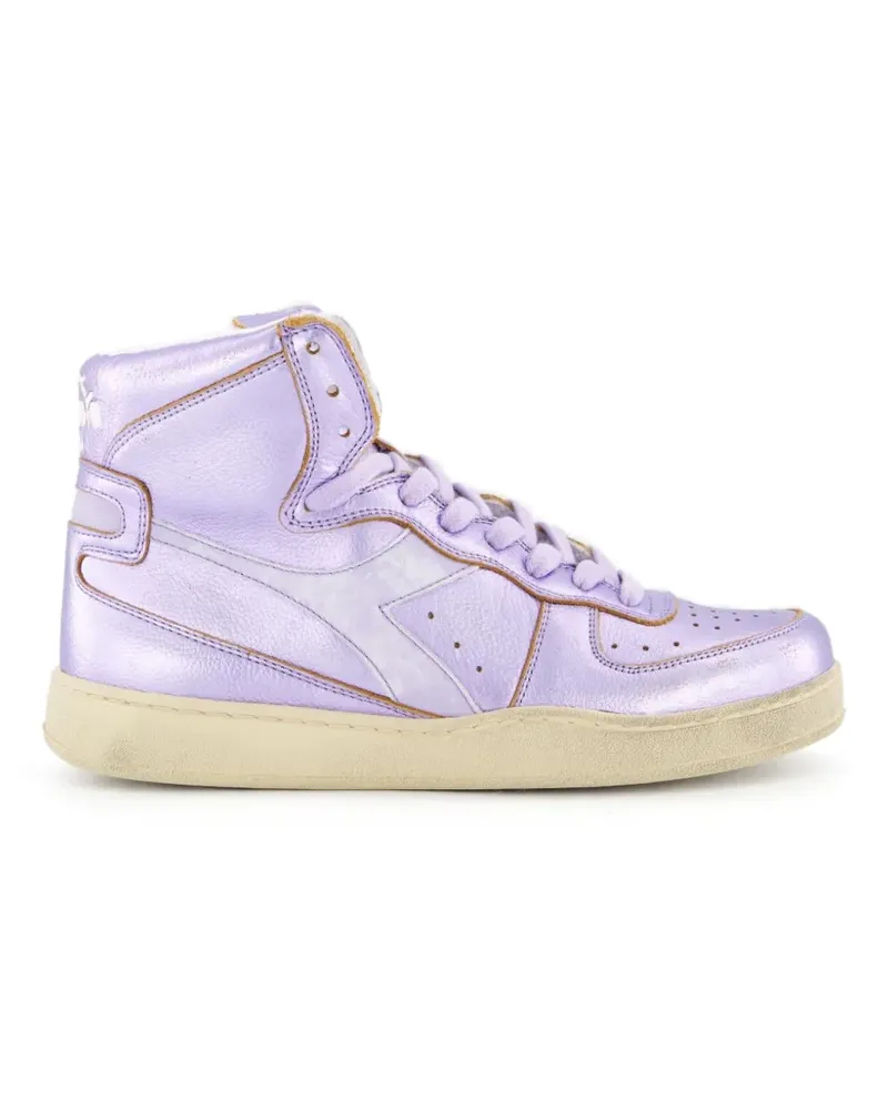 Diadora Mi Basket High-Top-Sneakers aus Metallic-Leder - Violett Violett