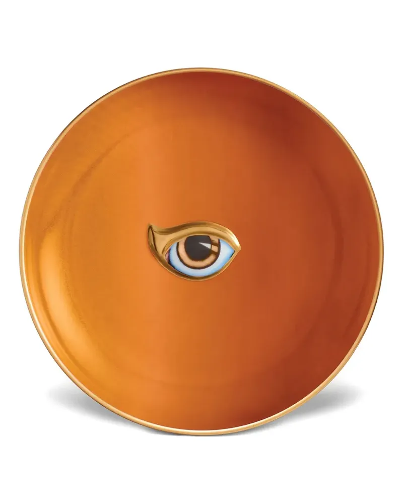 L’OBJET Lito Teller mit Lito Eye-Motiv (15cm) - Orange Orange