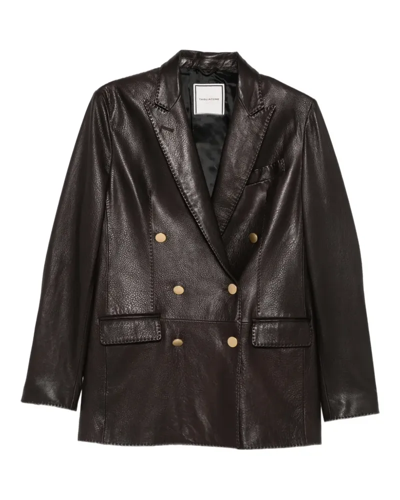 Tagliatore Josie double-breasted leather jacket - Braun Braun