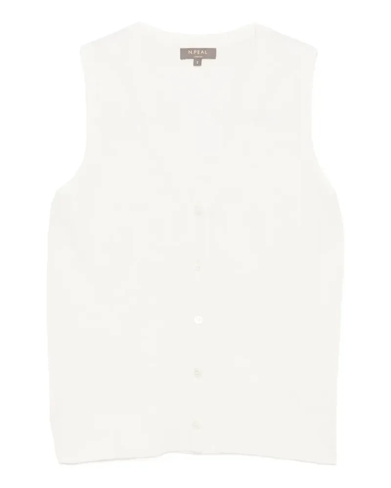 N.Peal Selene Tanktop mit V-Ausschnitt - Weiß Weiß