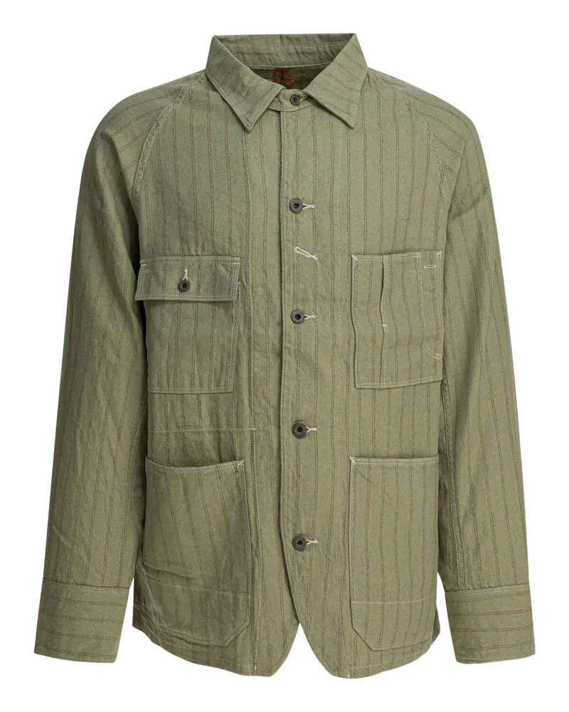 KAPITAL Gestreifte Jacke mit Taschen - Grün Grün