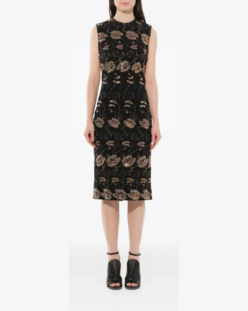 Givenchy Seidenkleid mit floraler Stickerei - Schwarz Schwarz