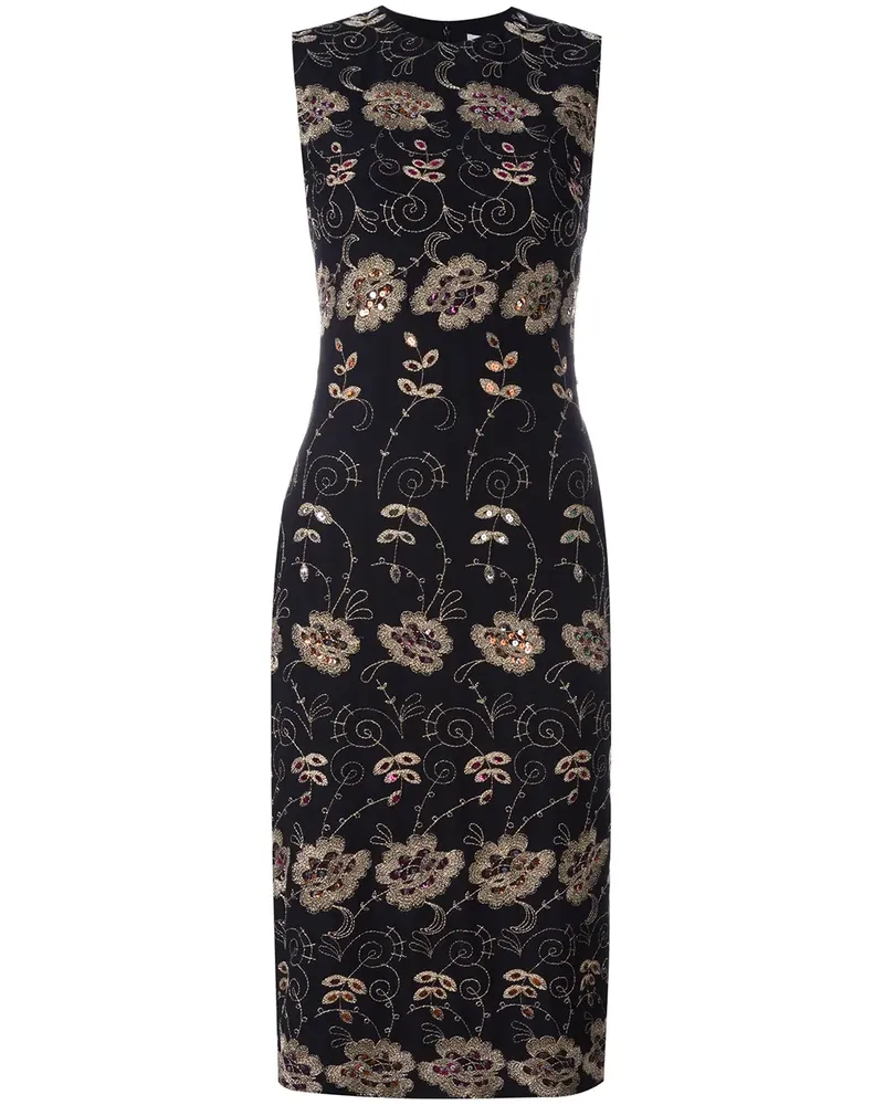 Givenchy Seidenkleid mit floraler Stickerei - Schwarz Schwarz