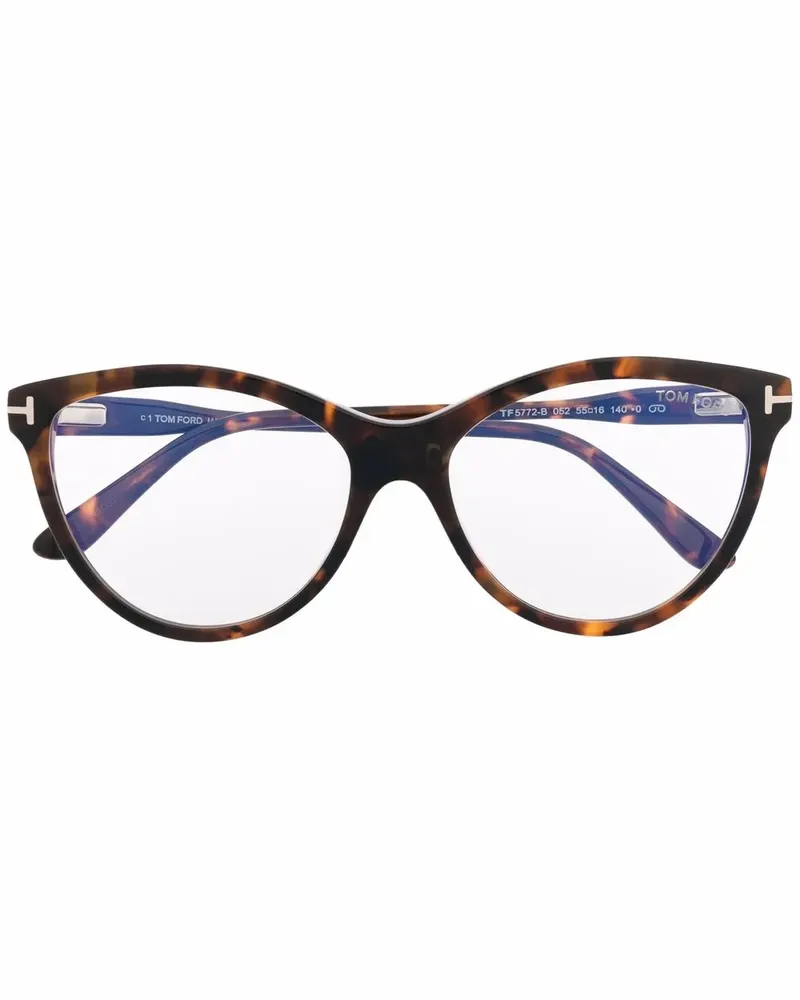 Tom Ford Cat-Eye-Brille mit abnehmbarem Gestell - Braun Braun