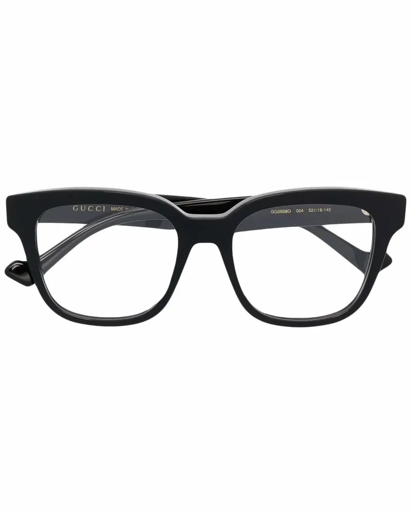 Gucci Brille mit eckigem Gestell - Schwarz Schwarz