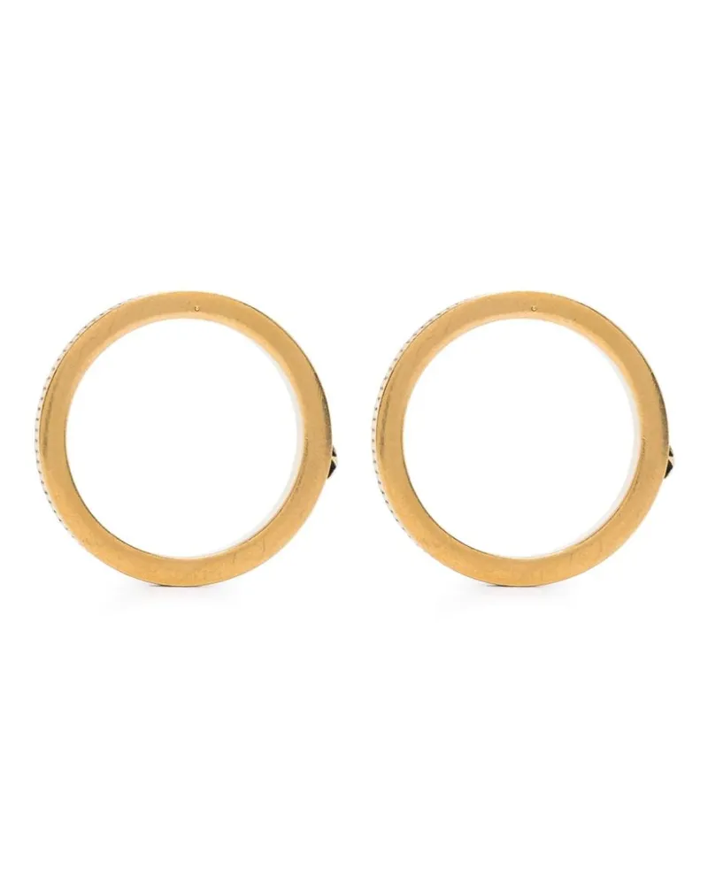 Maison Margiela Runde Ohrstecker mit Gravur - Gold Gold