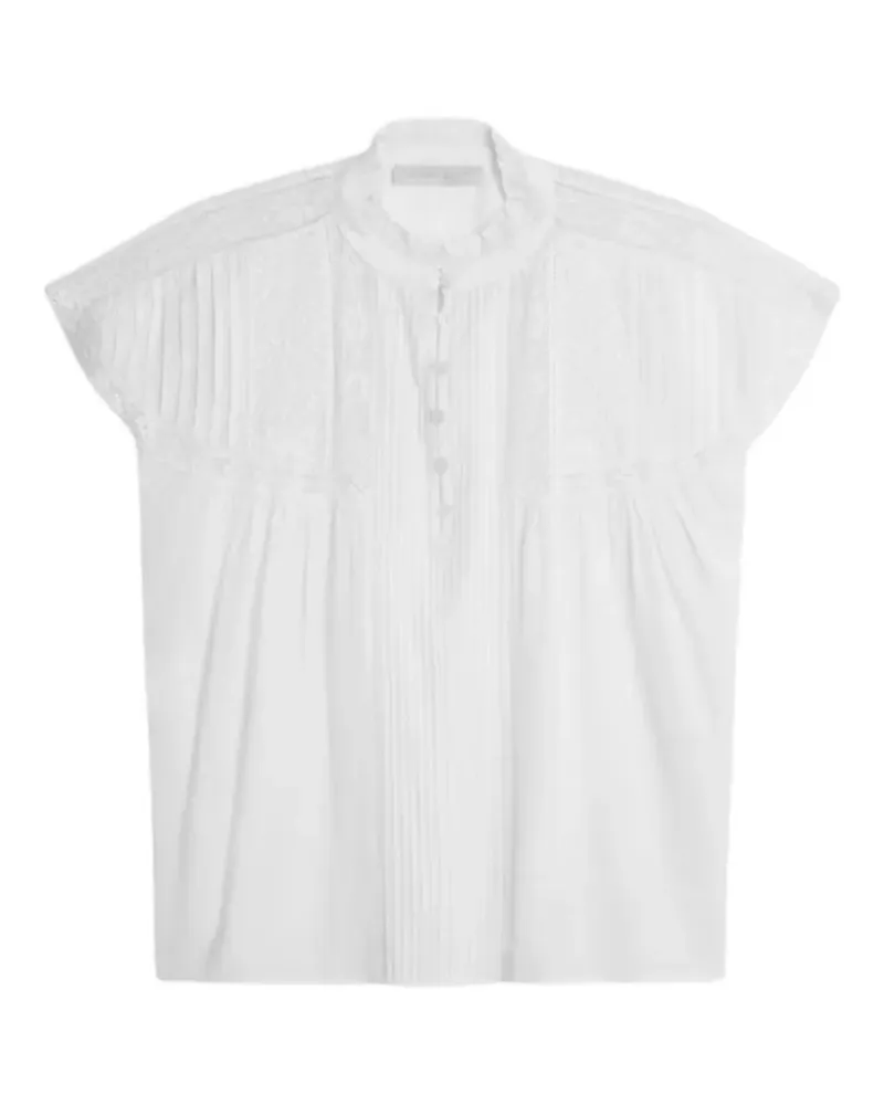 Vanessa Bruno Ganu lace-trimmed pleated top - Weiß Weiß