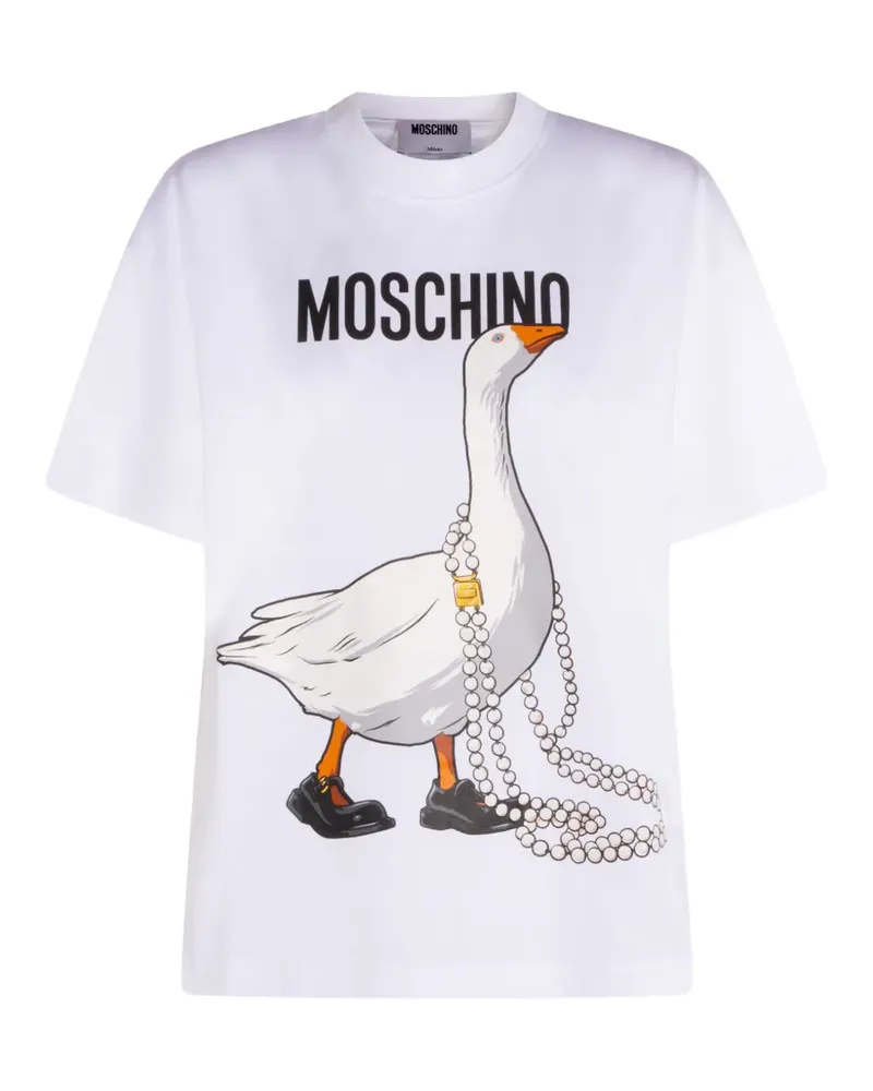 Moschino goose-print T-shirt - Weiß Weiß