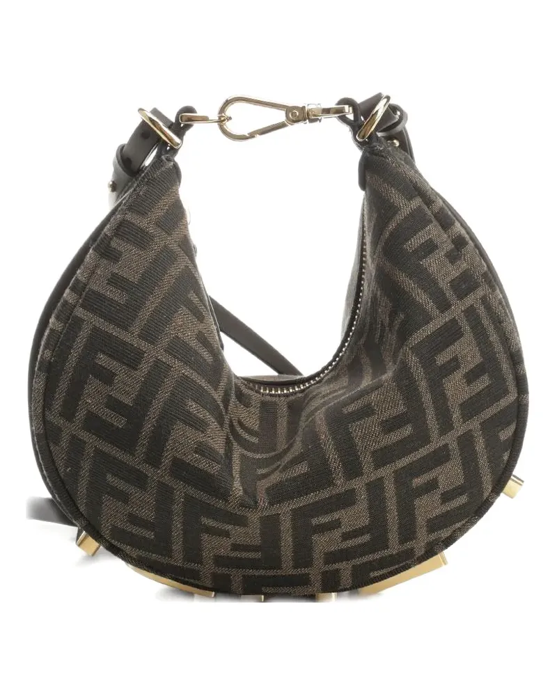 Fendi mini graphy jacquard shoulder bag - Braun Braun