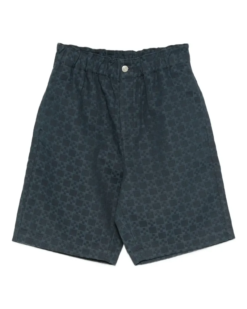 Sandro Shorts mit Quadratmuster - Blau Blau