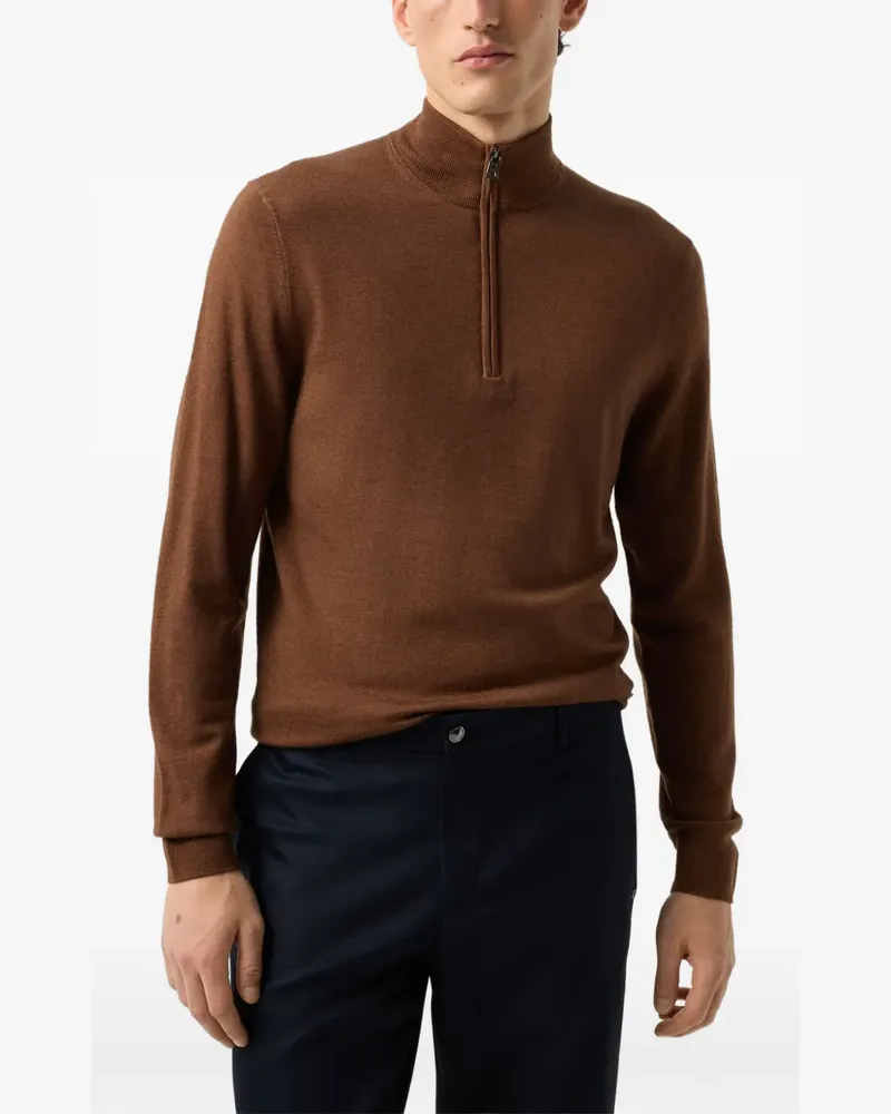 Bogner Ouri Pullover aus Merinowolle mit Reißverschluss - Braun Braun