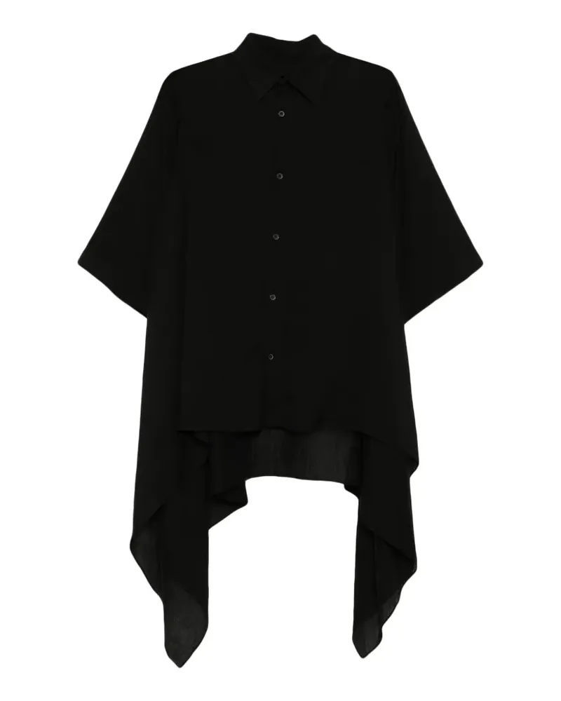 Yohji Yamamoto asymmetric draped shirt - Schwarz Schwarz