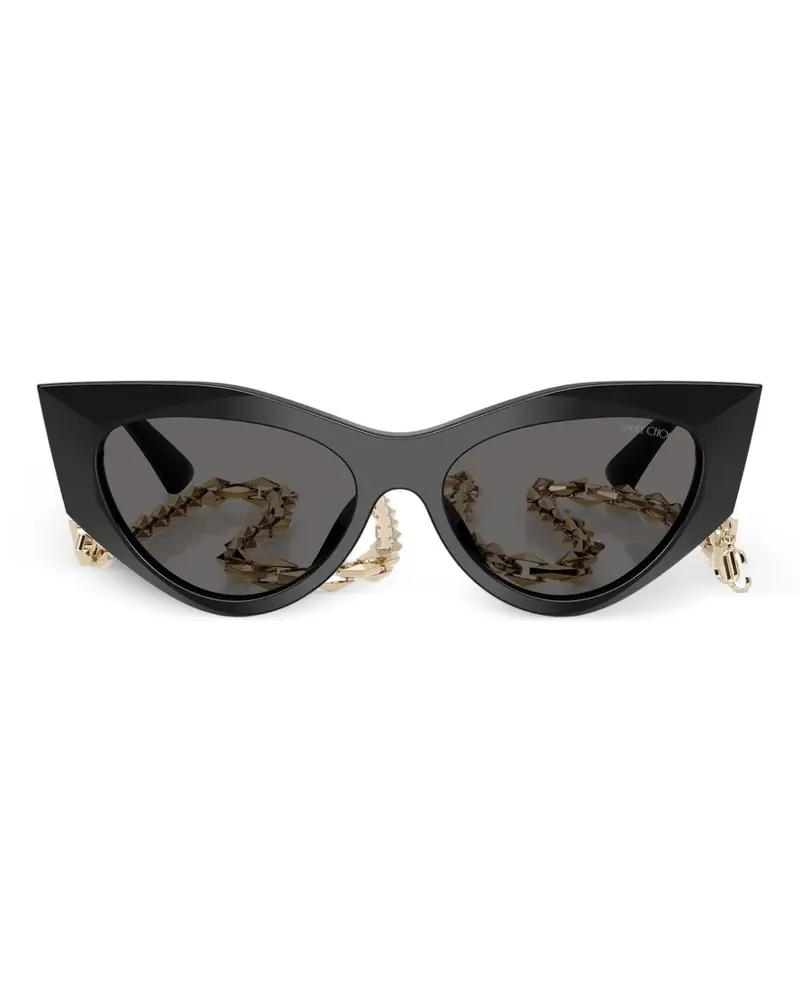 Jimmy Choo cat-eye chain sunglasses - Schwarz Schwarz