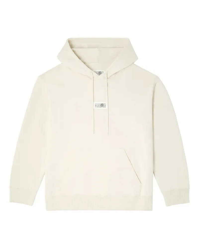 Maison Margiela Numeric Hoodie mit Logo-Patch - Weiß Weiß