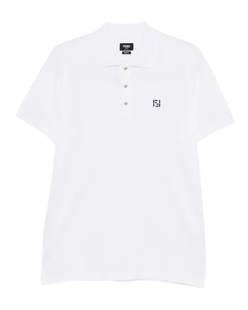 Fendi logo-embroidered polo shirt - Weiß Weiß