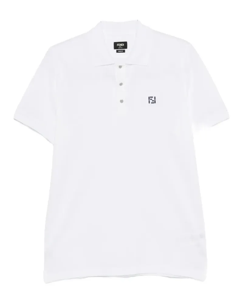 Fendi logo-embroidered polo shirt - Weiß Weiß