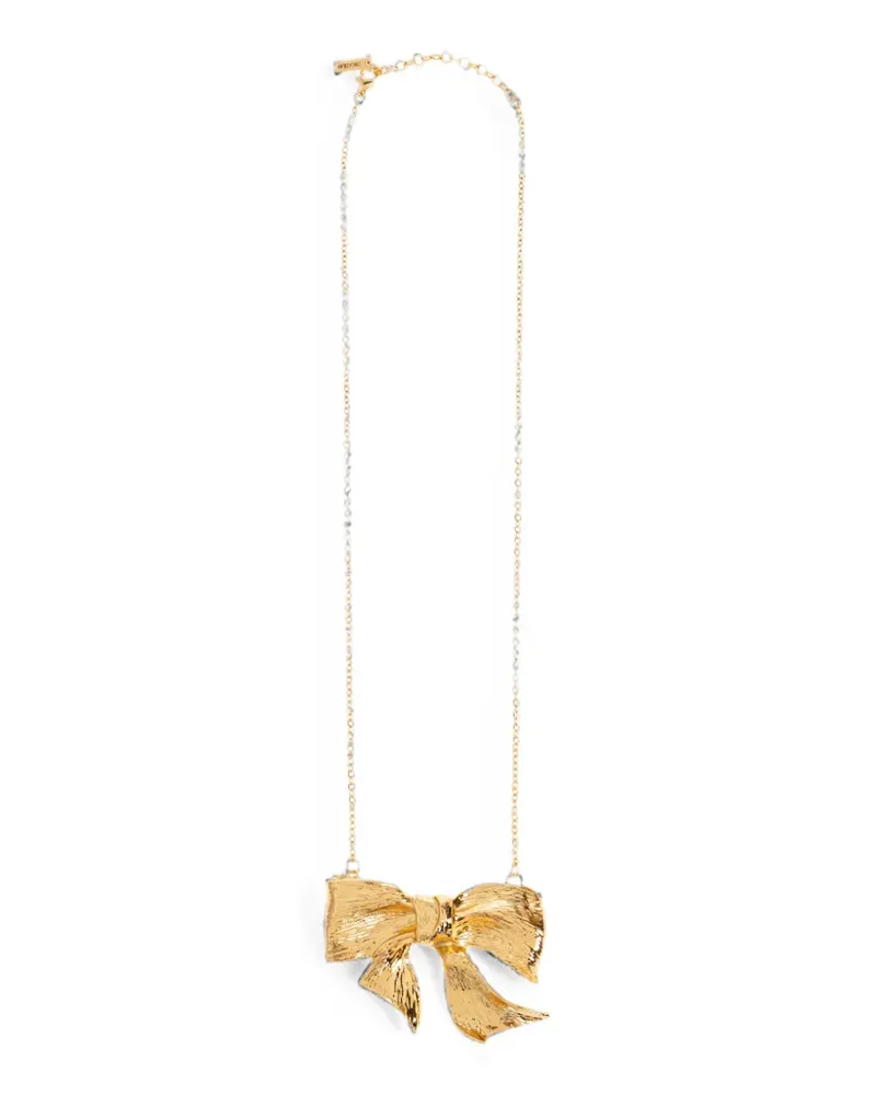 Moschino bow-pendant necklace - Gold Gold