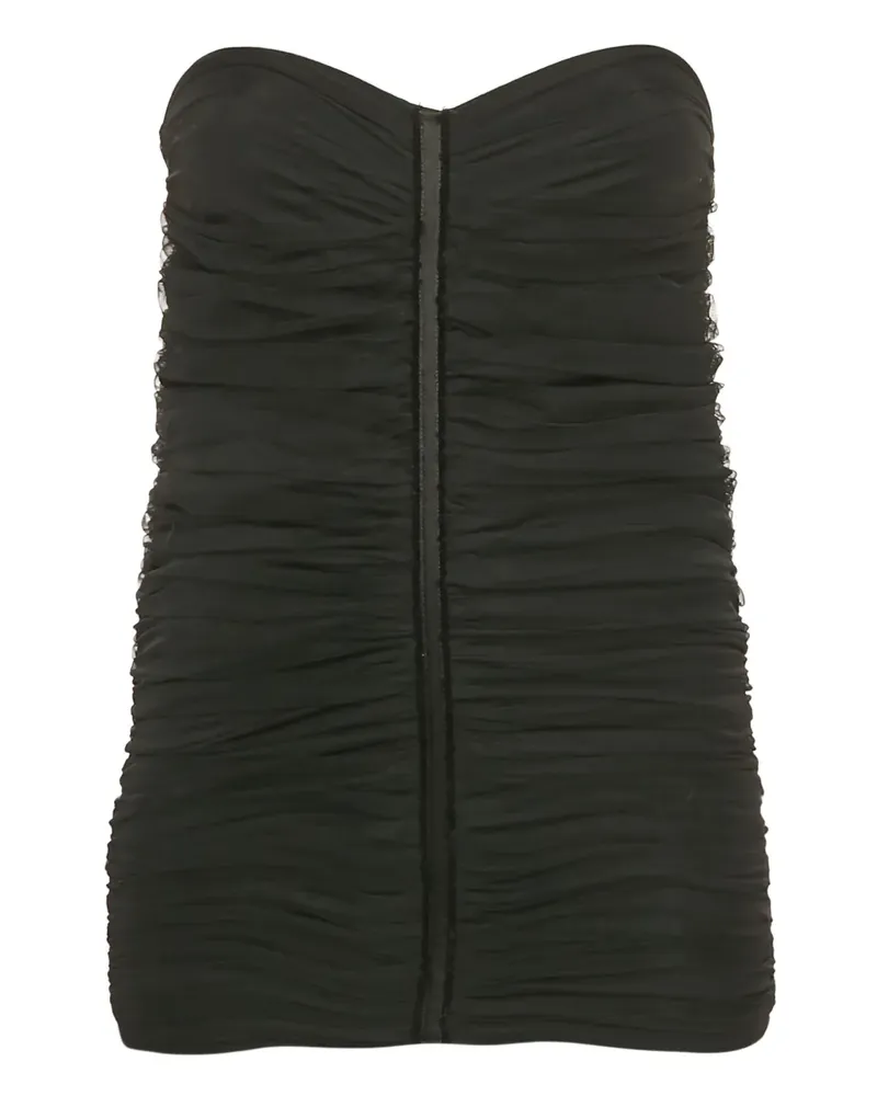 Elisabetta Franchi Schulterfreies Top mit Raffungen - Schwarz Schwarz