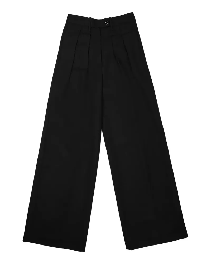 nine:inthe:morning pleated wide-leg trousers - Schwarz Schwarz