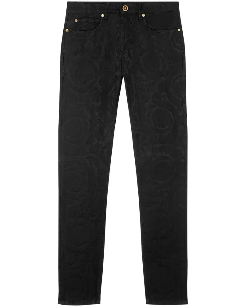 Versace Klassische Slim-Fit-Jeans Schwarz