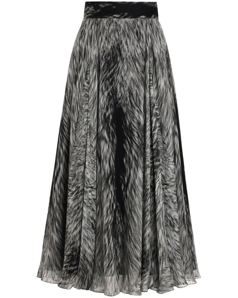 Dolce & Gabbana Midirock mit grafischem Print - Grau Grau