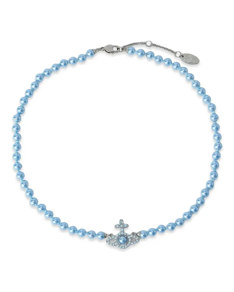 Vivienne Westwood orb pendant pearl necklace - Blau Blau