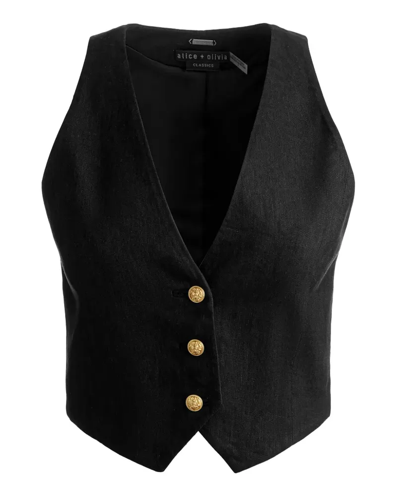 Alice + Olivia Donna button-fastening waistcoat - Schwarz Schwarz