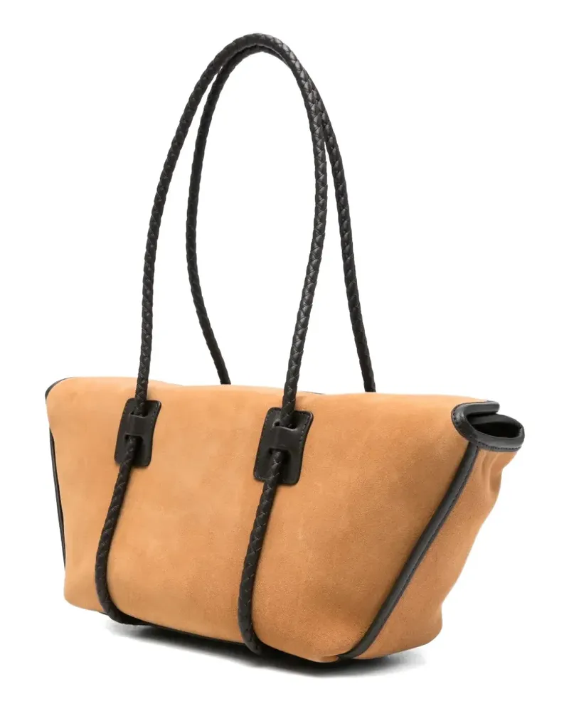 HEREU Forna Schultertasche mit geflochtenem Henkel - Braun Braun