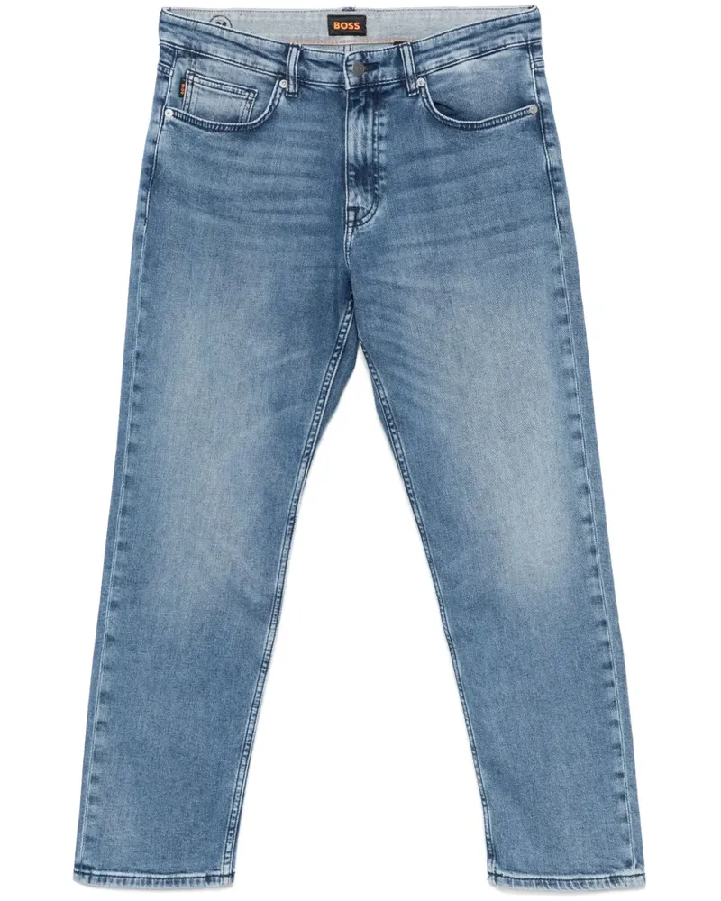 HUGO BOSS Straight-Leg-Jeans mit Logo-Patch - Blau Blau
