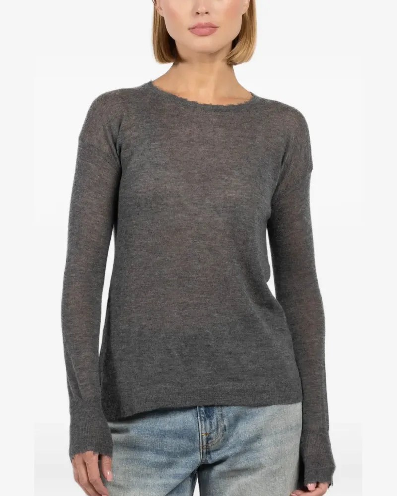 Autumn Cashmere raw-edge crew-neck sweater - Grau Grau