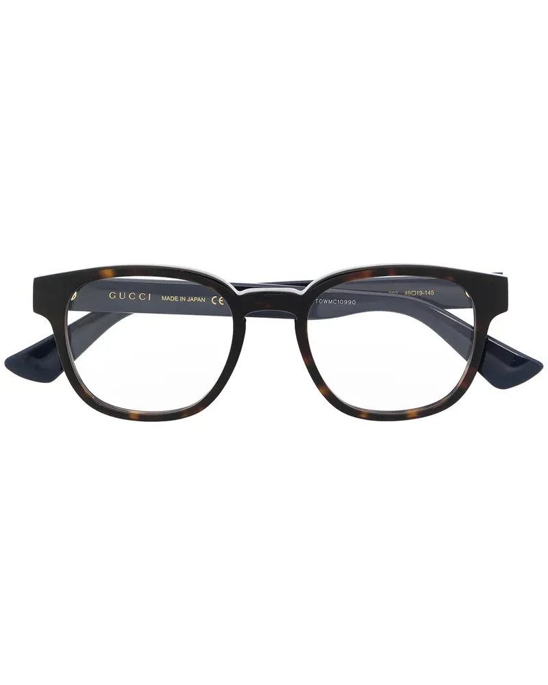 Gucci Runde Brille in Schildpattoptik - Braun Braun