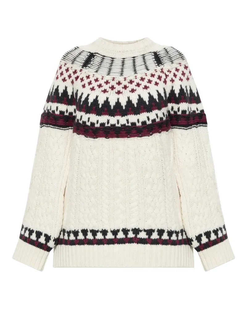 AKEP Pullover mit Norweger- und Zopfmuster - Nude Nude