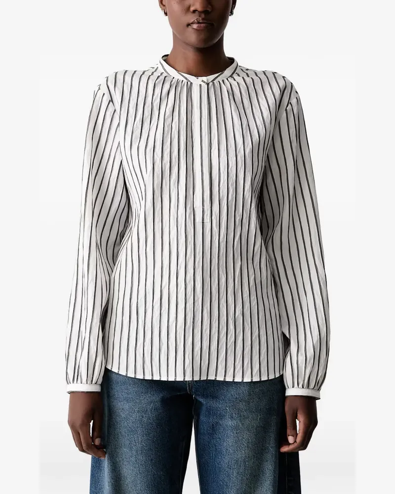 Marc O'Polo Gestreifte Bluse - Weiß Weiß