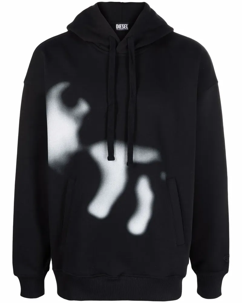 Diesel Hoodie mit grafischem Print - Schwarz Schwarz