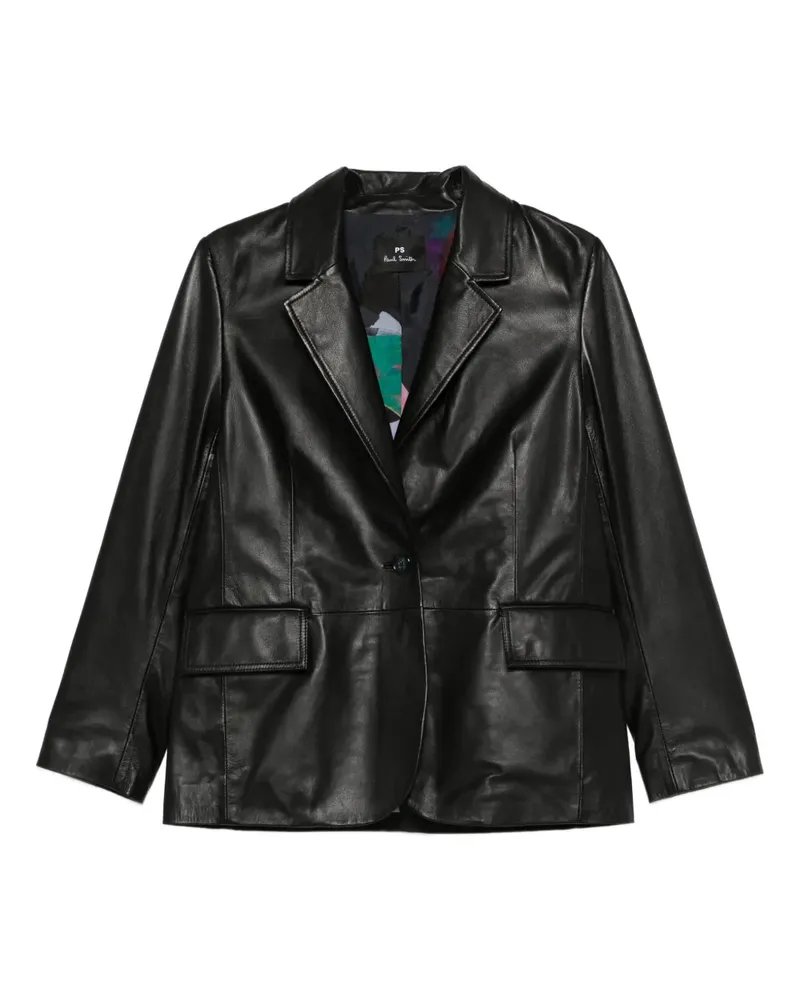 Paul Smith Einreihige Lederjacke - Schwarz Schwarz