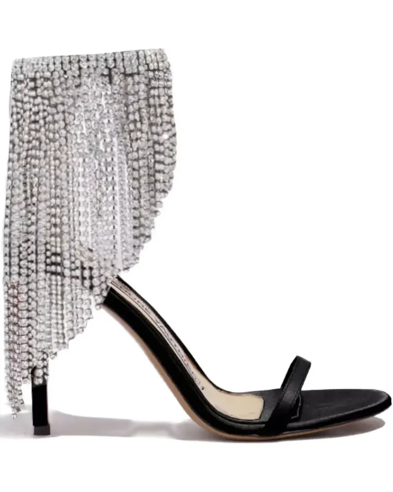 Alexandre Vauthier 105mm crystal drapery satin sandals - Schwarz Schwarz