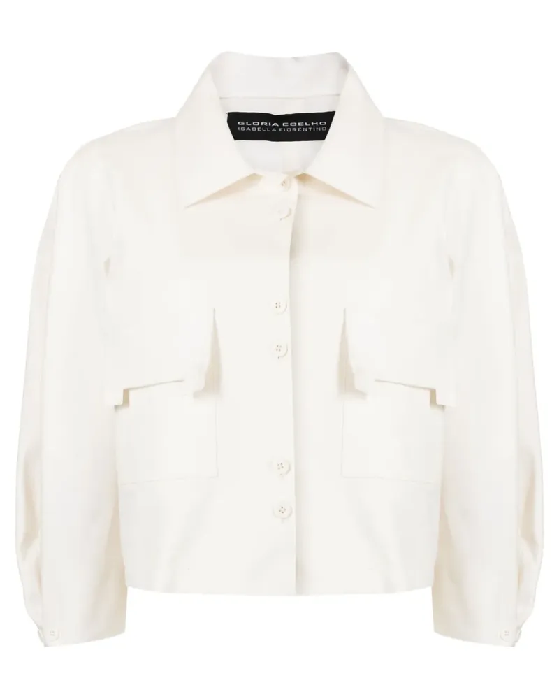 Gloria Coelho x Isabella Fiorentino Cropped-Hemdjacke - Weiß Weiß