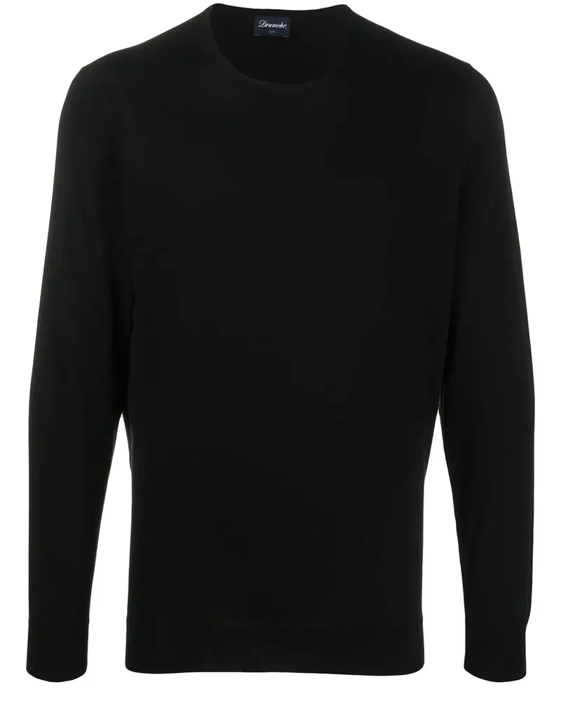 Drumohr  Sweatshirt mit rundem Ausschnitt - Schwarz Schwarz