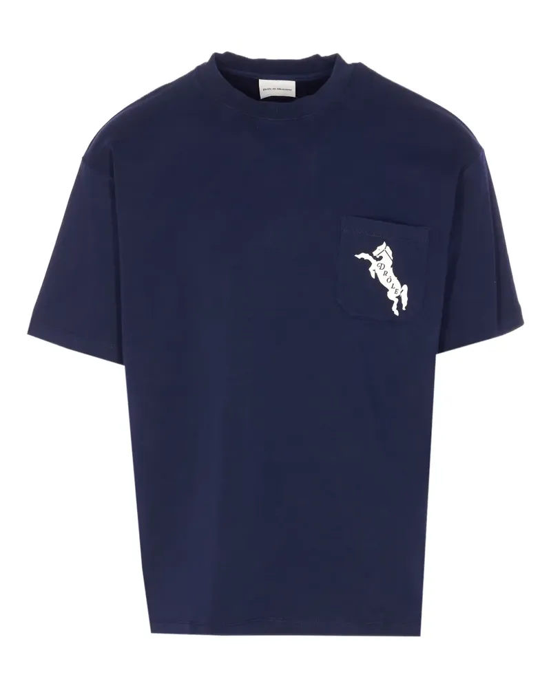 Drôle de Monsieur T-Shirt mit Pferde-Print - Blau Blau