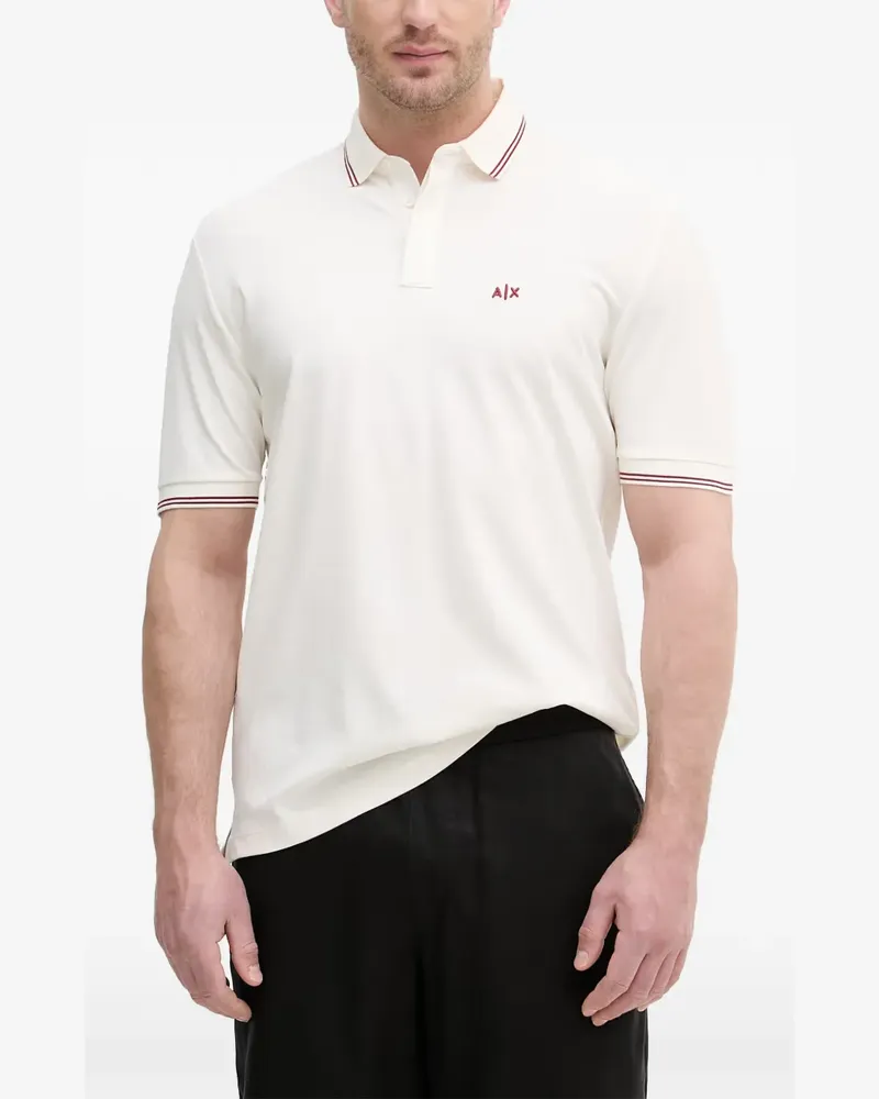 Armani Exchange Poloshirt mit Logo-Stickerei - Nude Nude
