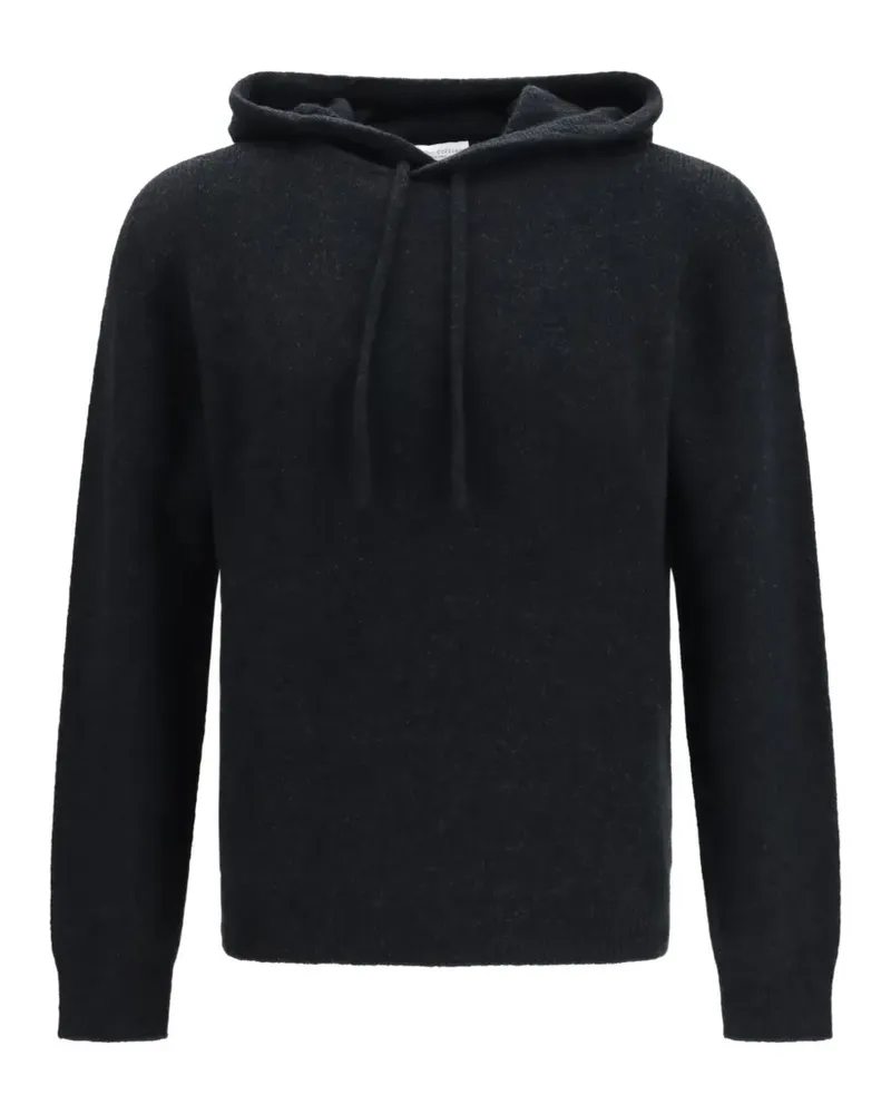 Roberto Collina Hoodie mit Kordelzug - Schwarz Schwarz