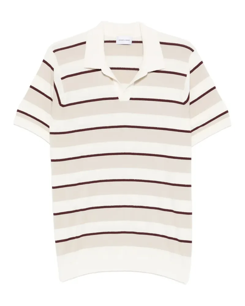 Scaglione Gestreiftes Poloshirt - Weiß Weiß