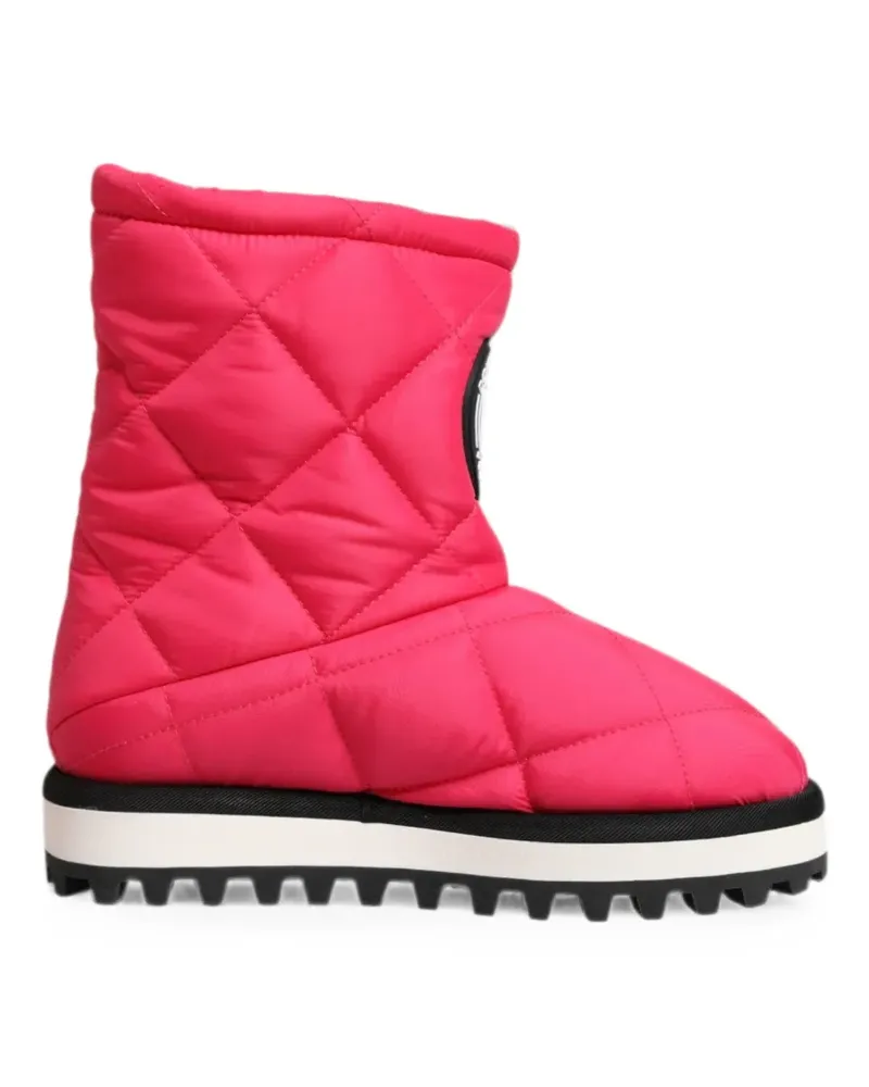 Dolce & Gabbana Gesteppte Stiefel mit Logo-Patch - Rosa Rosa