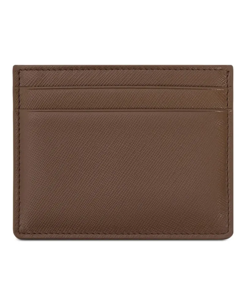 12 STOREEZ Kartenetui aus strukturiertem Leder - Braun Braun