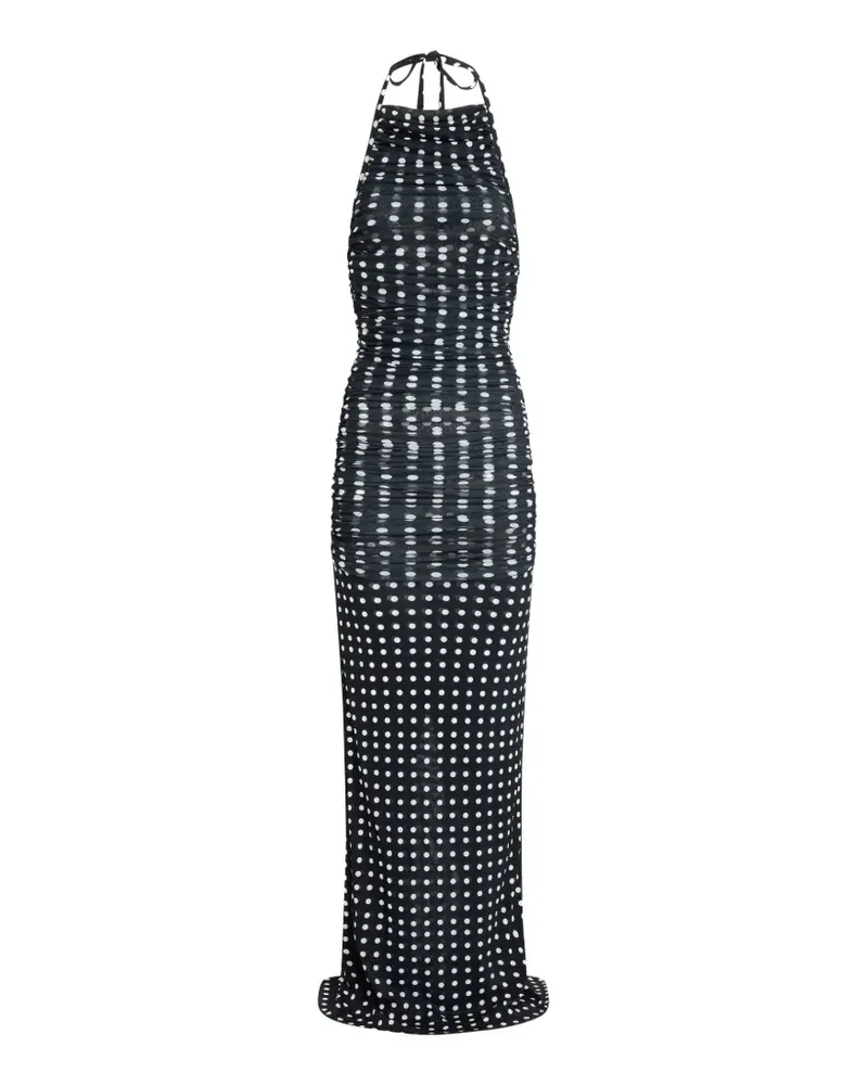 Patou Neckholder-Kleid mit Polka Dots - Schwarz Schwarz