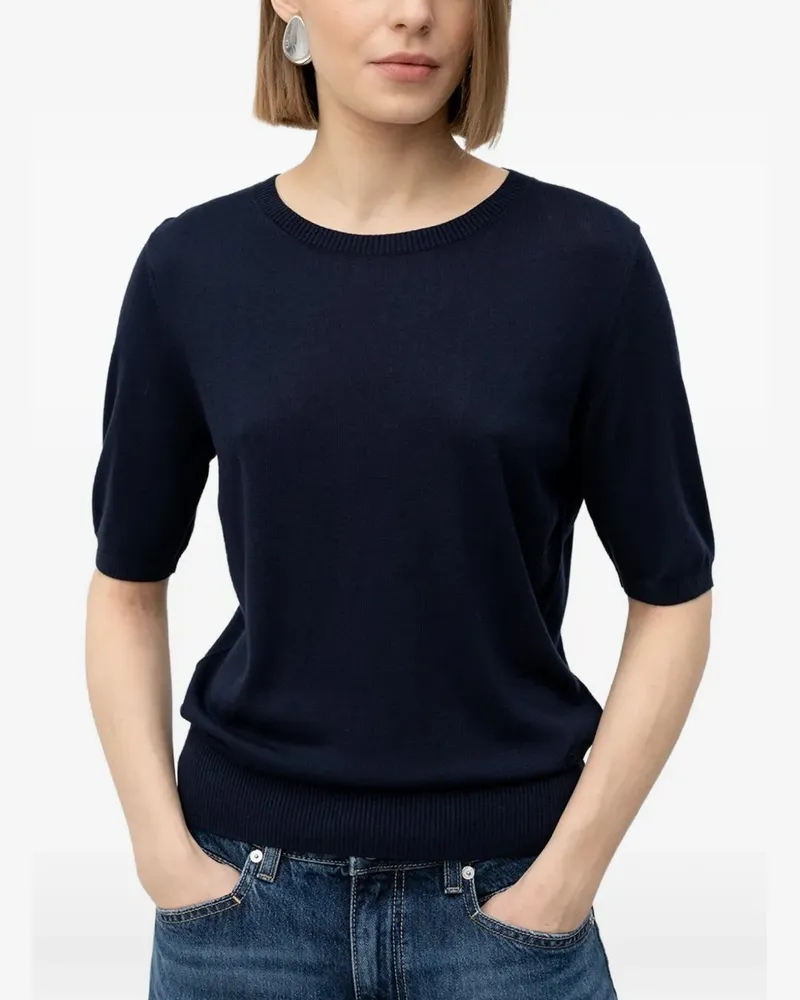 HUGO BOSS Kurzärmeliger Pullover - Blau Blau